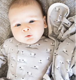 Baa Baa Baby Grey Modal Swaddle Blanket