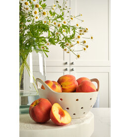 Tan Rim Stoneware Colander