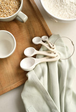 White Stoneware Measuring Spoons