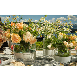 White Colourblock Flower Vase