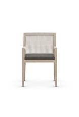 Sherwood Outdoor Dining Arm Chair in Washed Brown