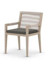 Sherwood Outdoor Dining Arm Chair in Washed Brown