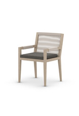 Sherwood Outdoor Dining Arm Chair in Washed Brown