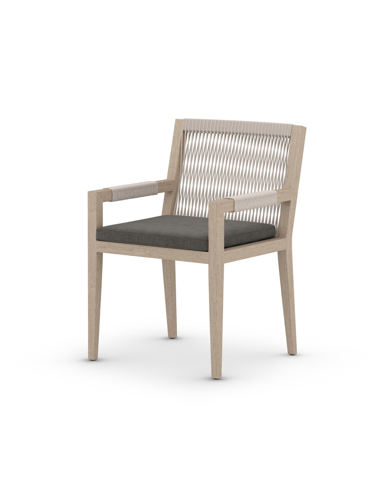 Sherwood Outdoor Dining Arm Chair in Washed Brown