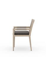 Sherwood Outdoor Dining Arm Chair in Washed Brown