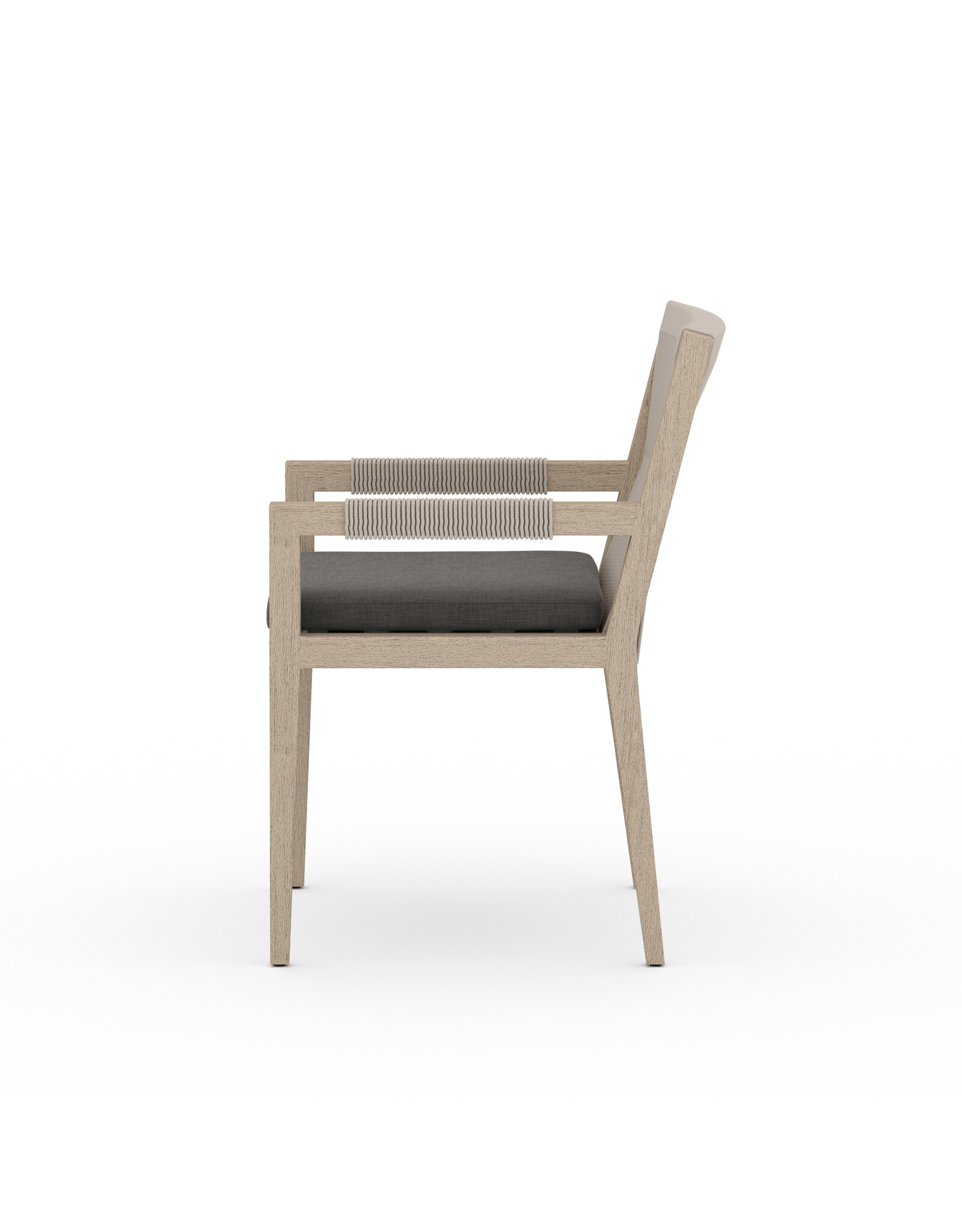 Sherwood Outdoor Dining Arm Chair in Washed Brown