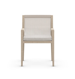 Sherwood Outdoor Dining Arm Chair in Washed Brown