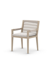 Sherwood Outdoor Dining Arm Chair in Washed Brown