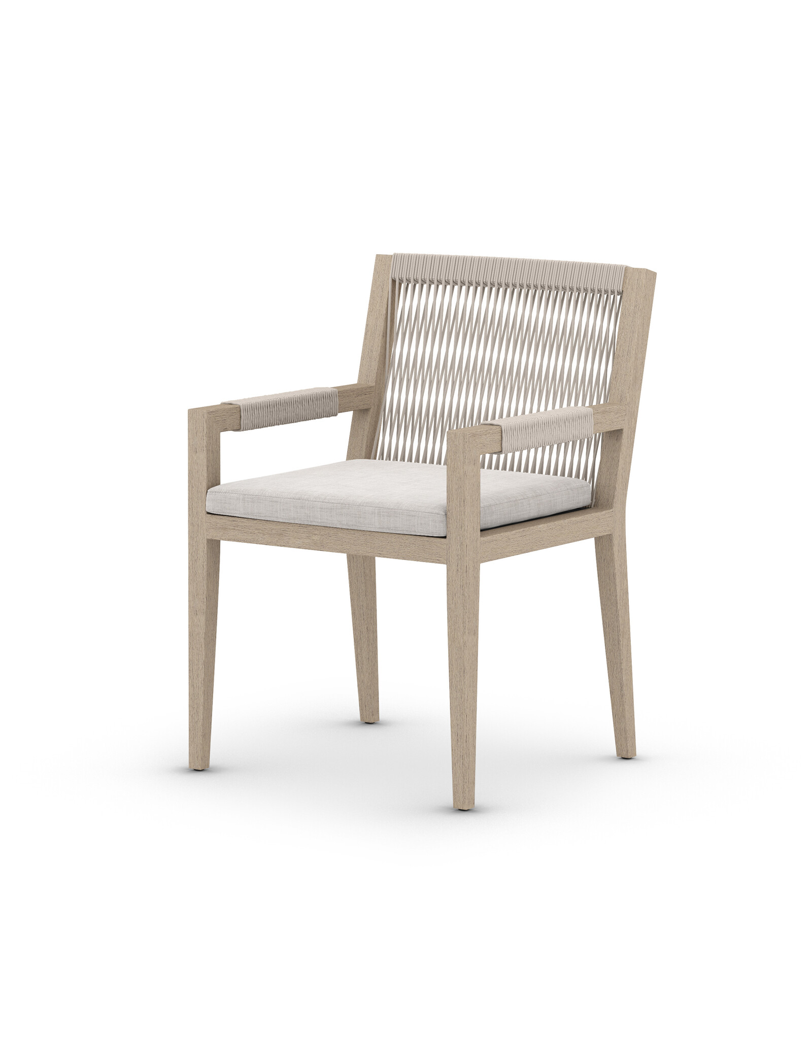 Sherwood Outdoor Dining Arm Chair in Washed Brown