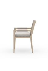 Sherwood Outdoor Dining Arm Chair in Washed Brown