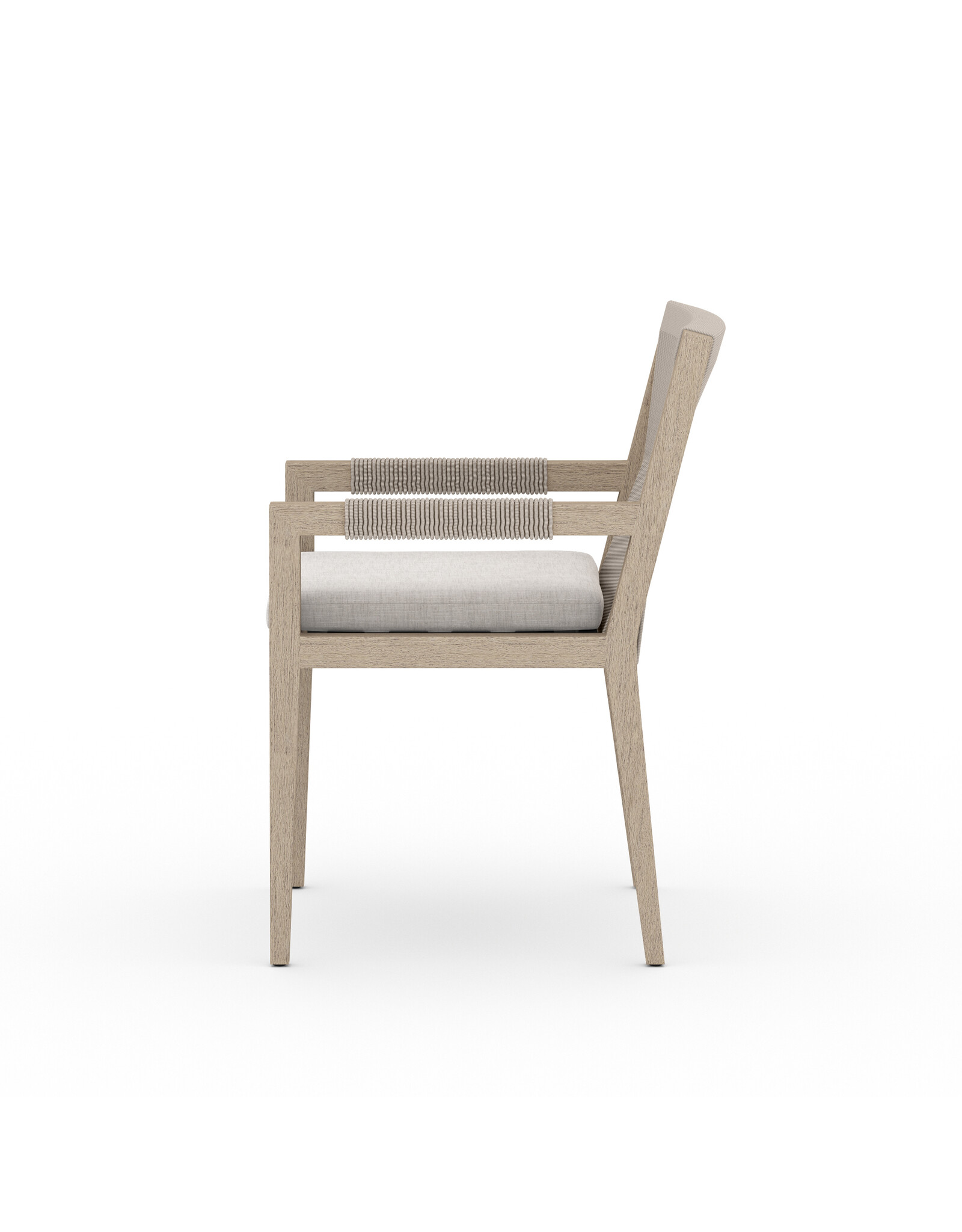 Sherwood Outdoor Dining Arm Chair in Washed Brown