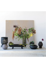 Black Mango Wood Footed Tray