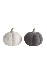 5 1/2" Grey Felt Pumpkin