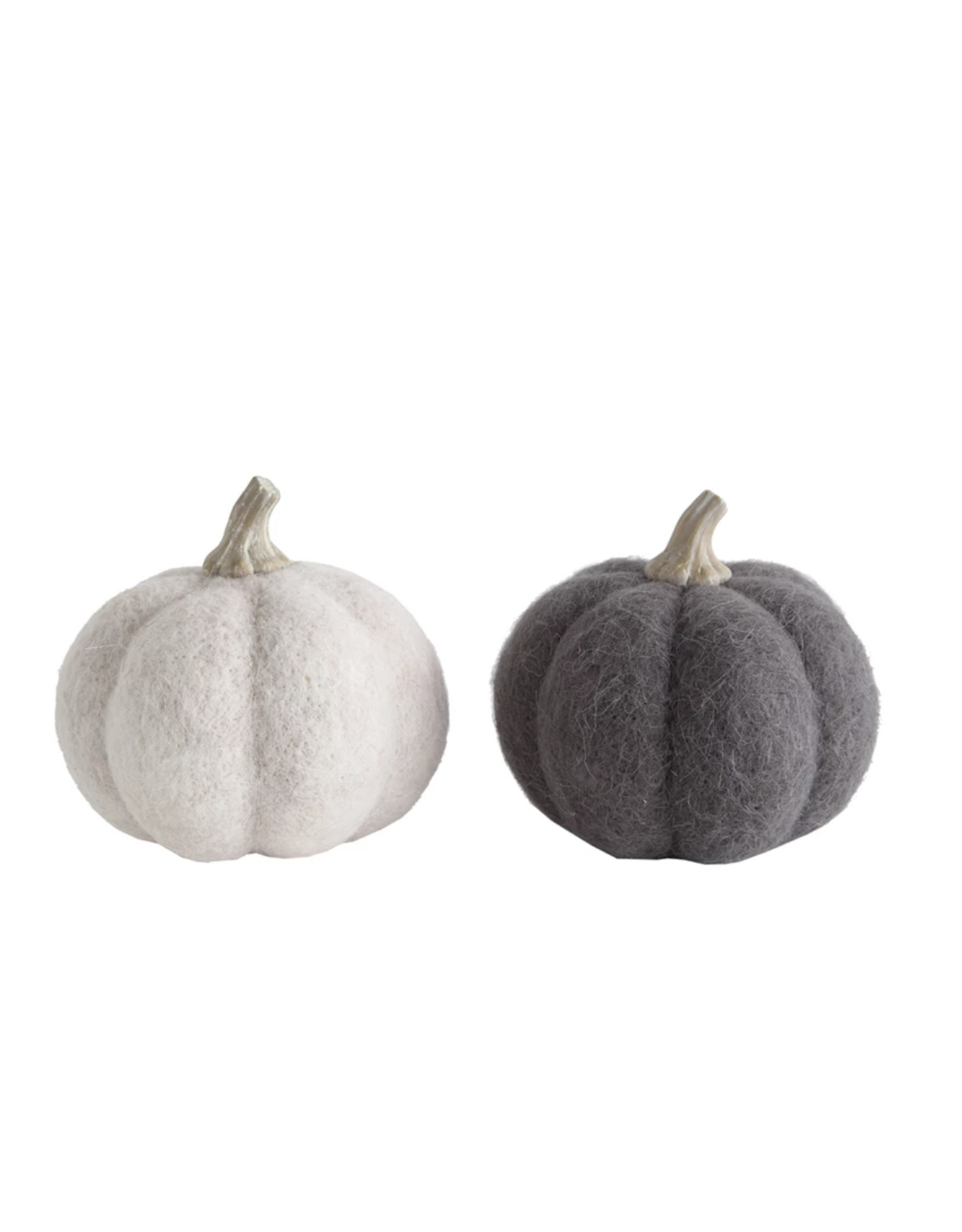5 1/2" Grey Felt Pumpkin