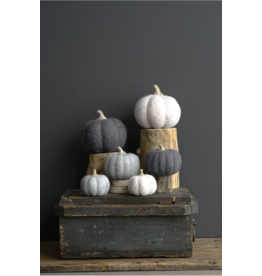 5 1/2" Grey Felt Pumpkin