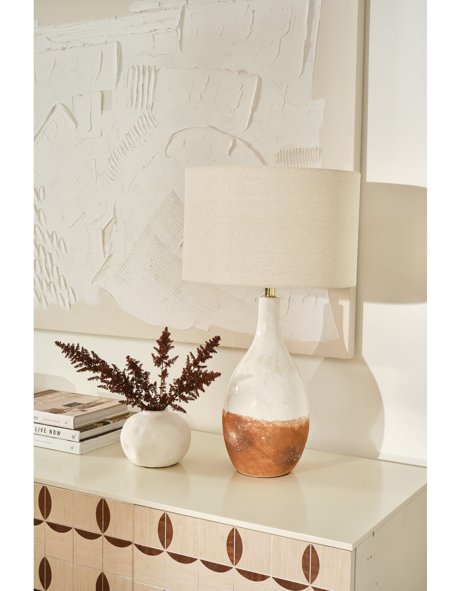 Ceramic Table Lamp with Linen Shade