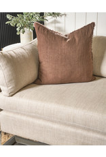 Lina Linen Pillow, Mocha 24x24