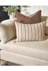 Lina Linen Pillow, Mocha 24x24