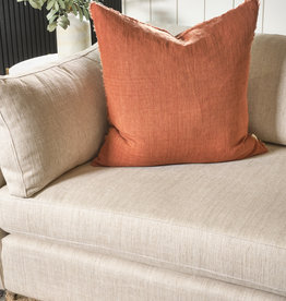 Lina Linen Pillow, Burnt Umber 24x24