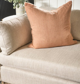 Lina Linen Pillow, Terracotta 24x24