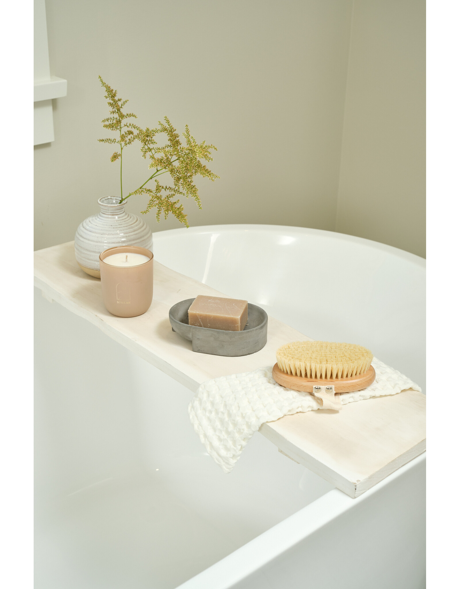 Wood Bath Board, White