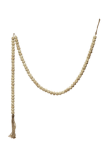 Tasselled Wood Bead Garland - Natural