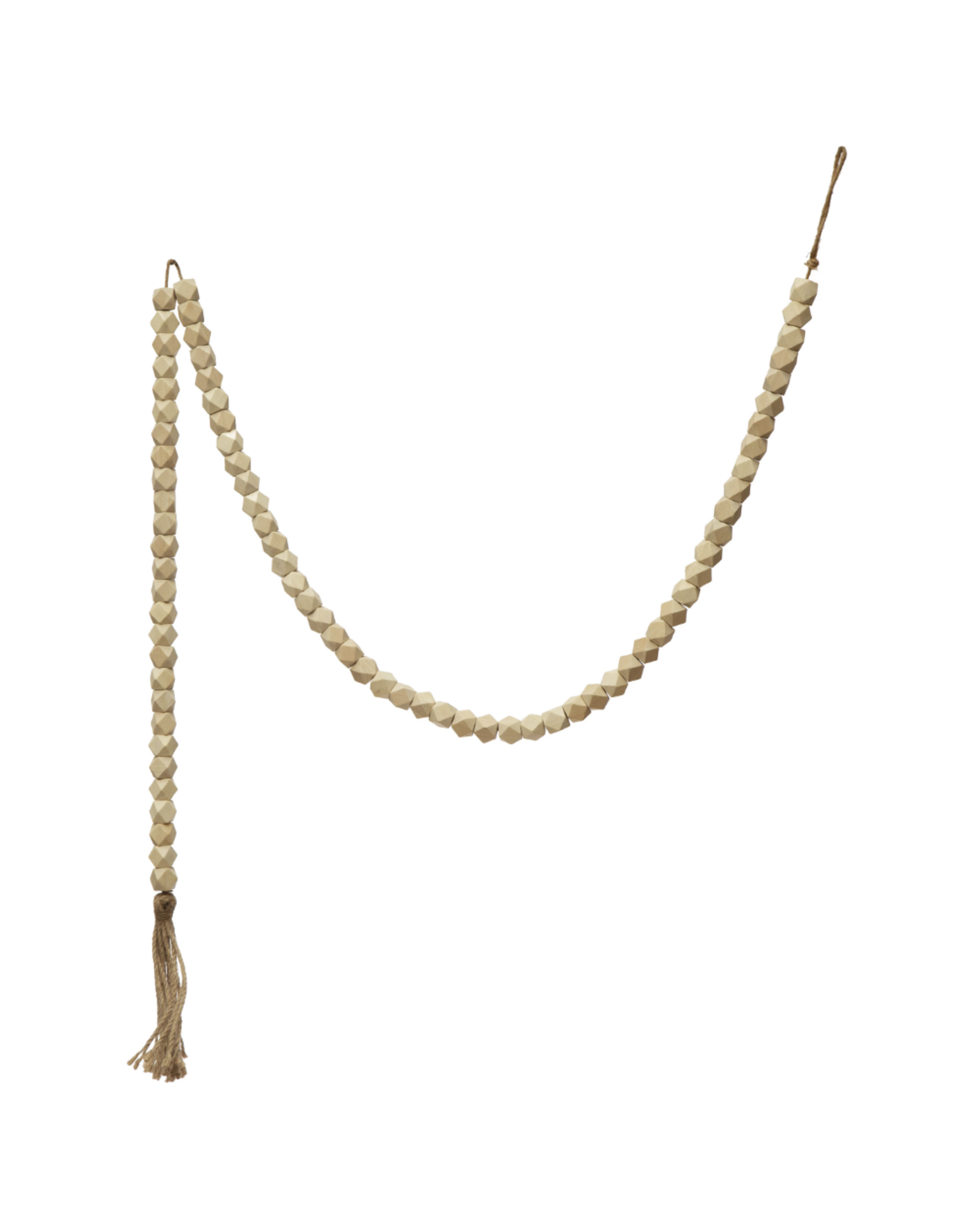Tasselled Wood Bead Garland - Natural