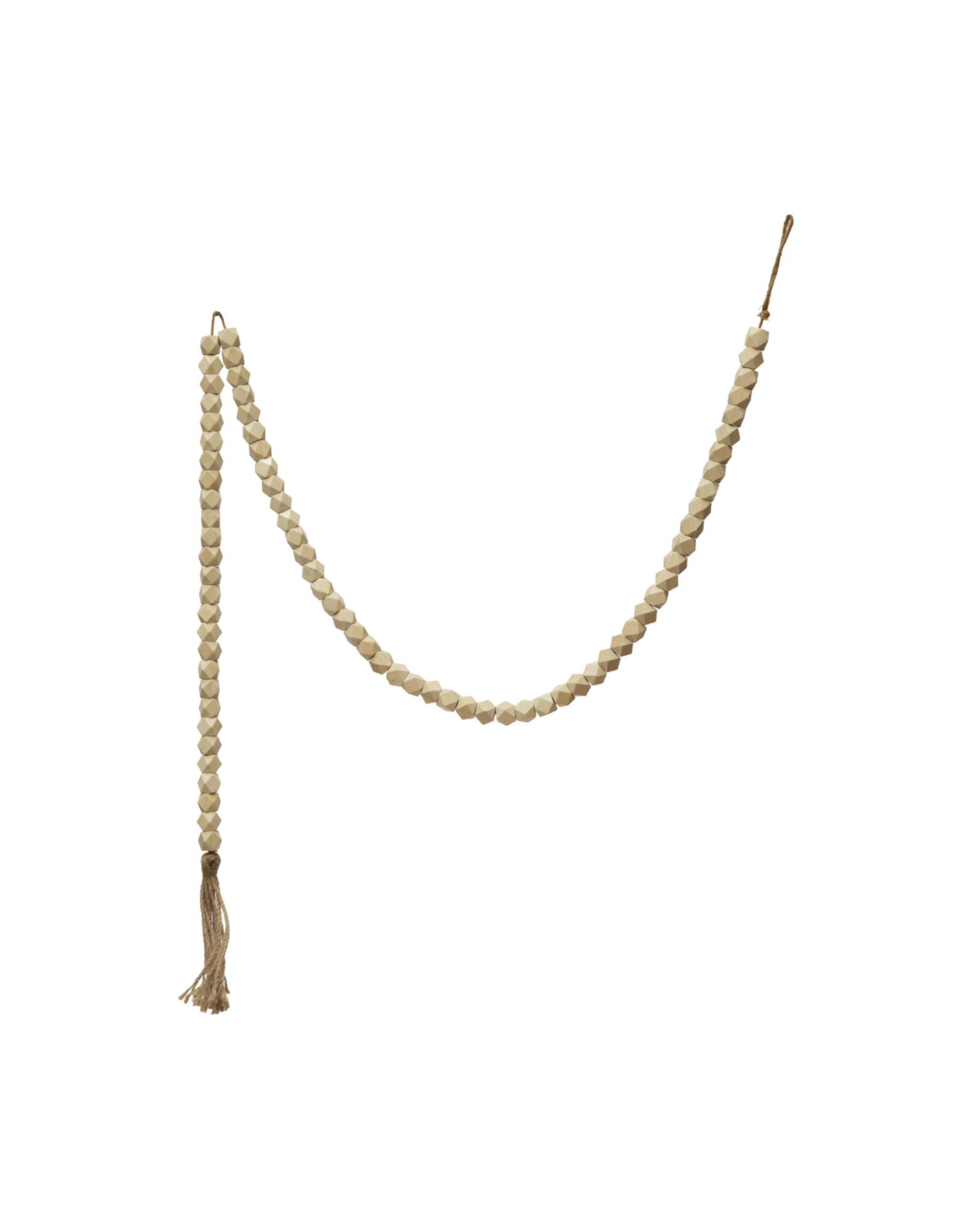 Tasselled Wood Bead Garland - Natural