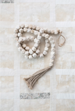 Tasselled Wood Bead Garland - Natural