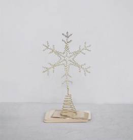Metal and Glass Bead Snowflake Tree Topper