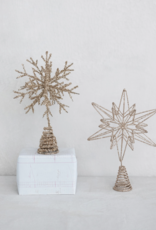 Metal and Mica Snowflake Tree Topper, Champagne Finish