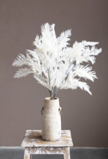 Flocked Faux Reed Plume, White