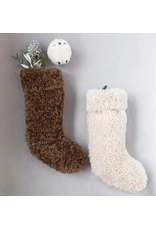 Sherpa Fabric Stocking, Tan Color