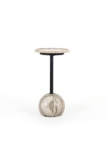 Viola Accent Table-Antique White Marble
