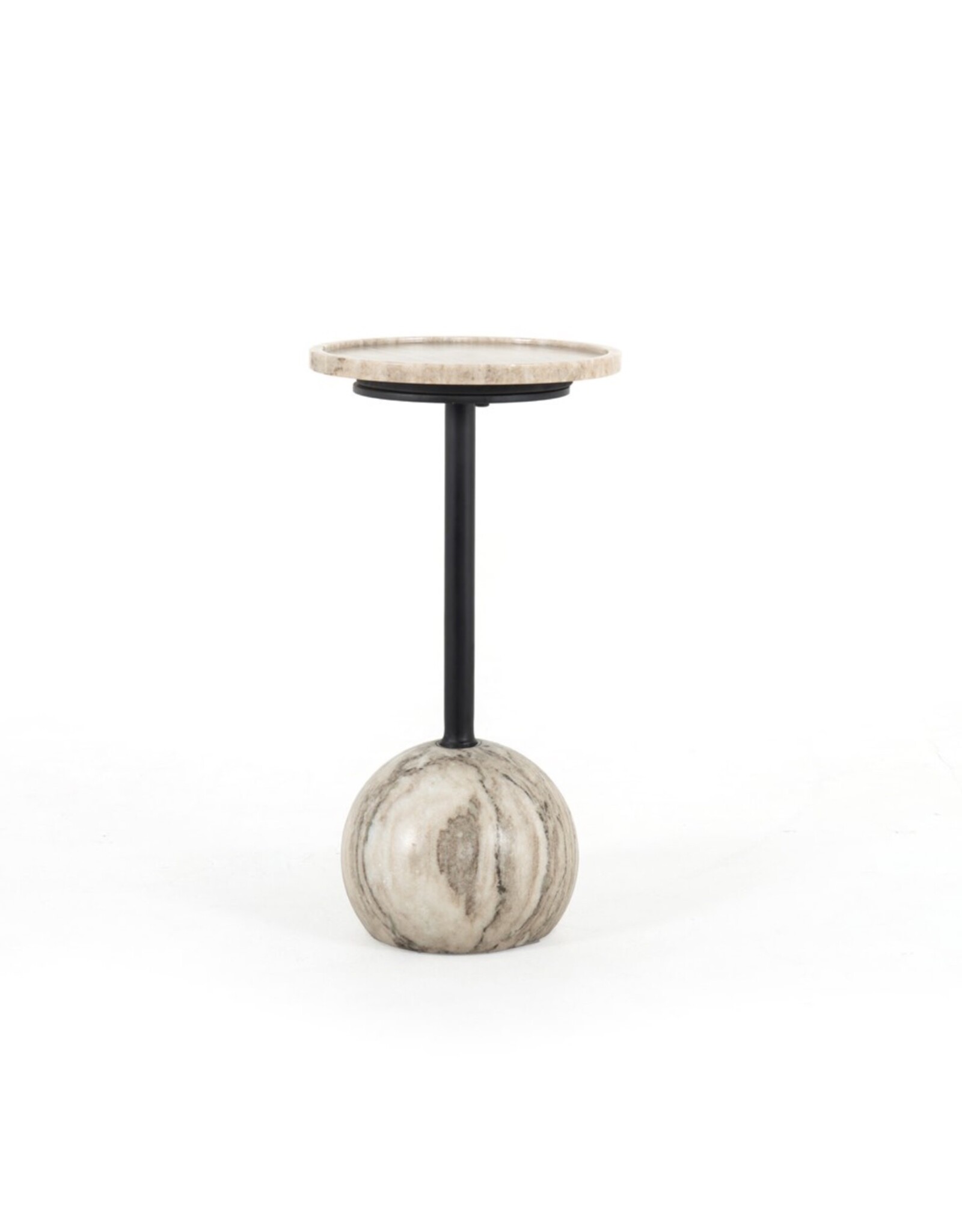 Viola Accent Table-Antique White Marble