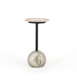 Viola Accent Table-Antique White Marble