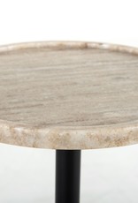 Viola Accent Table-Antique White Marble