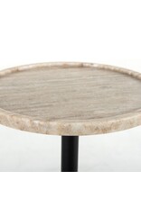 Viola Accent Table-Antique White Marble