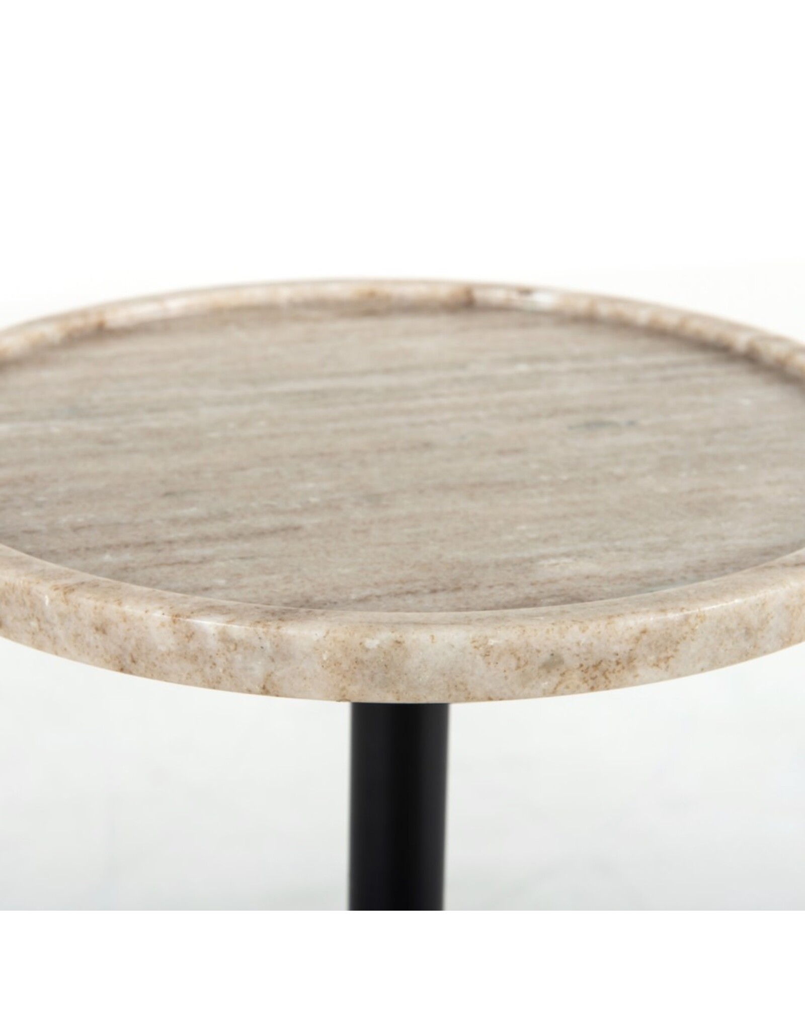 Viola Accent Table-Antique White Marble