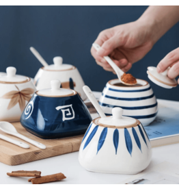 Japanese Hand-painted Ceramic Spice Jar