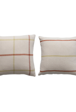 Flannel Pillow 18" - Celery and Sienna