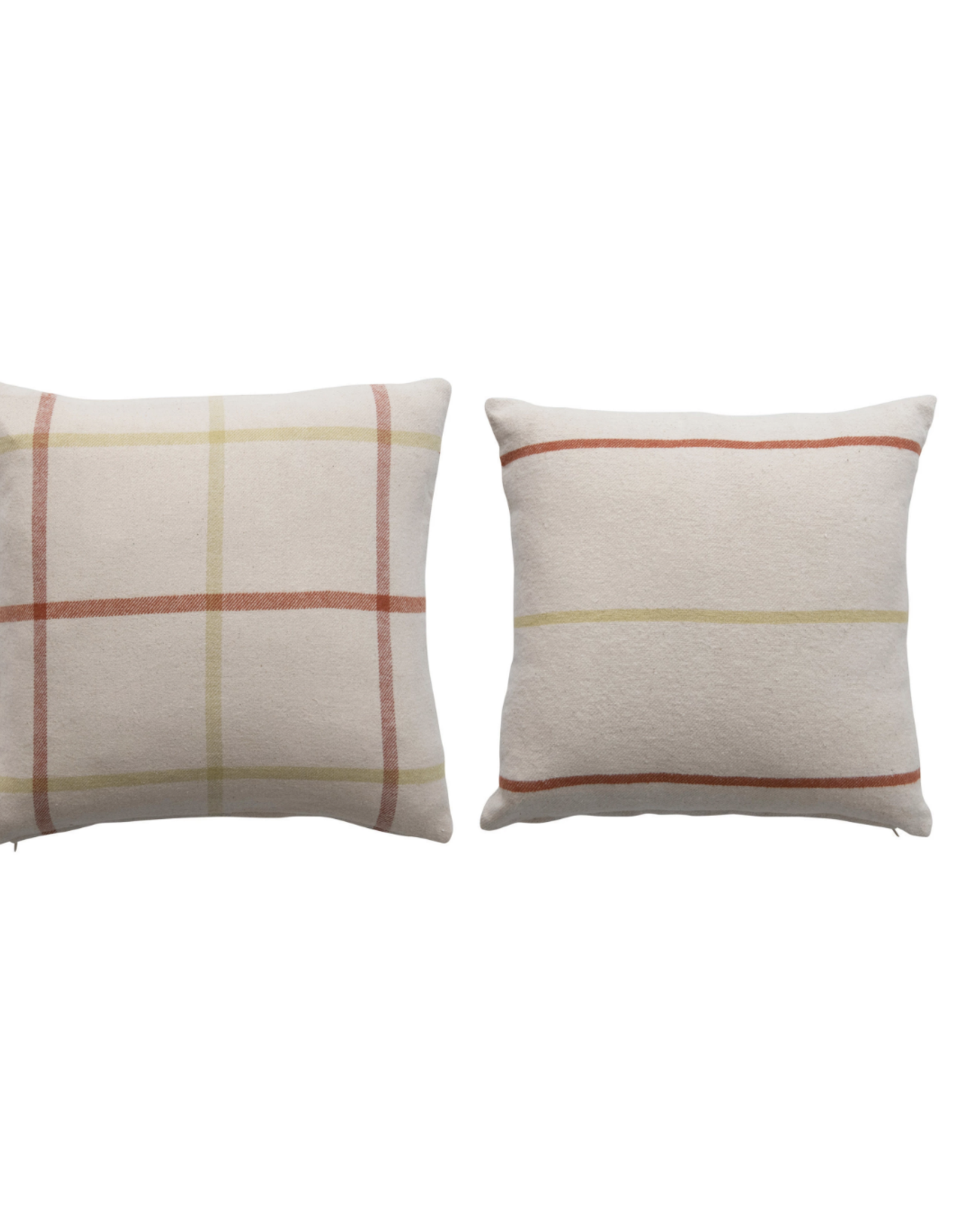 Flannel Pillow 18" - Celery and Sienna