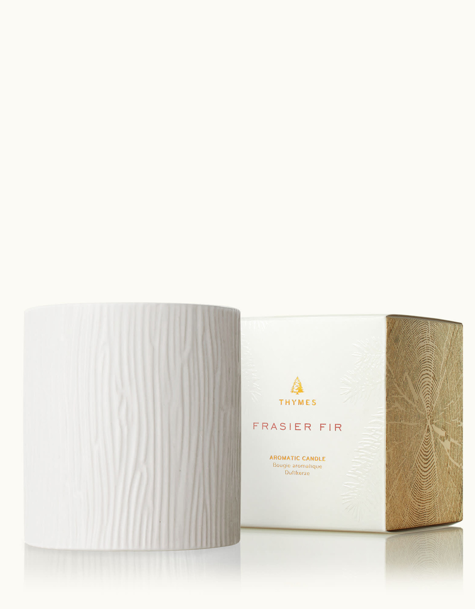 Thymes Frasier Fir Gilded Ceramic Candle - Medium