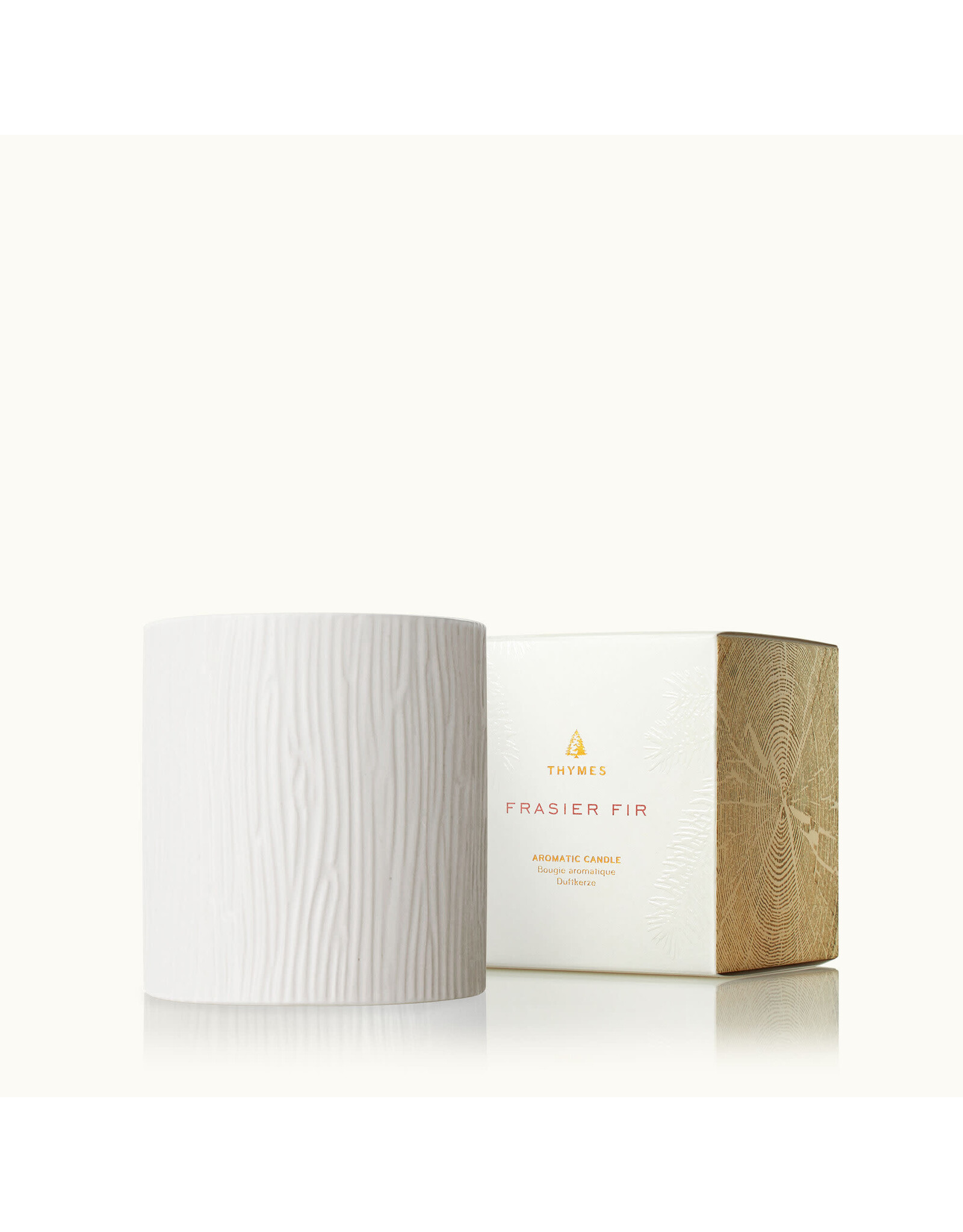 Thymes Frasier Fir Gilded Ceramic Candle - Medium