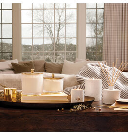 Thymes Frasier Fir Large Frosted Wood Grain Candle