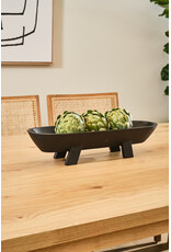 Black Mango Wood Footed Tray