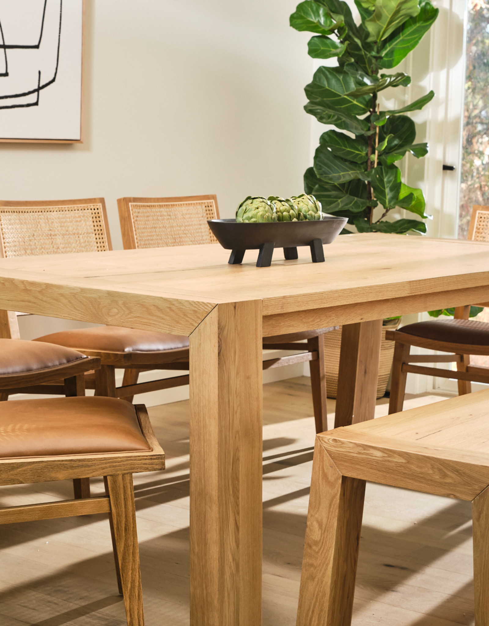 Capra Dining Table - Light Oak Resin