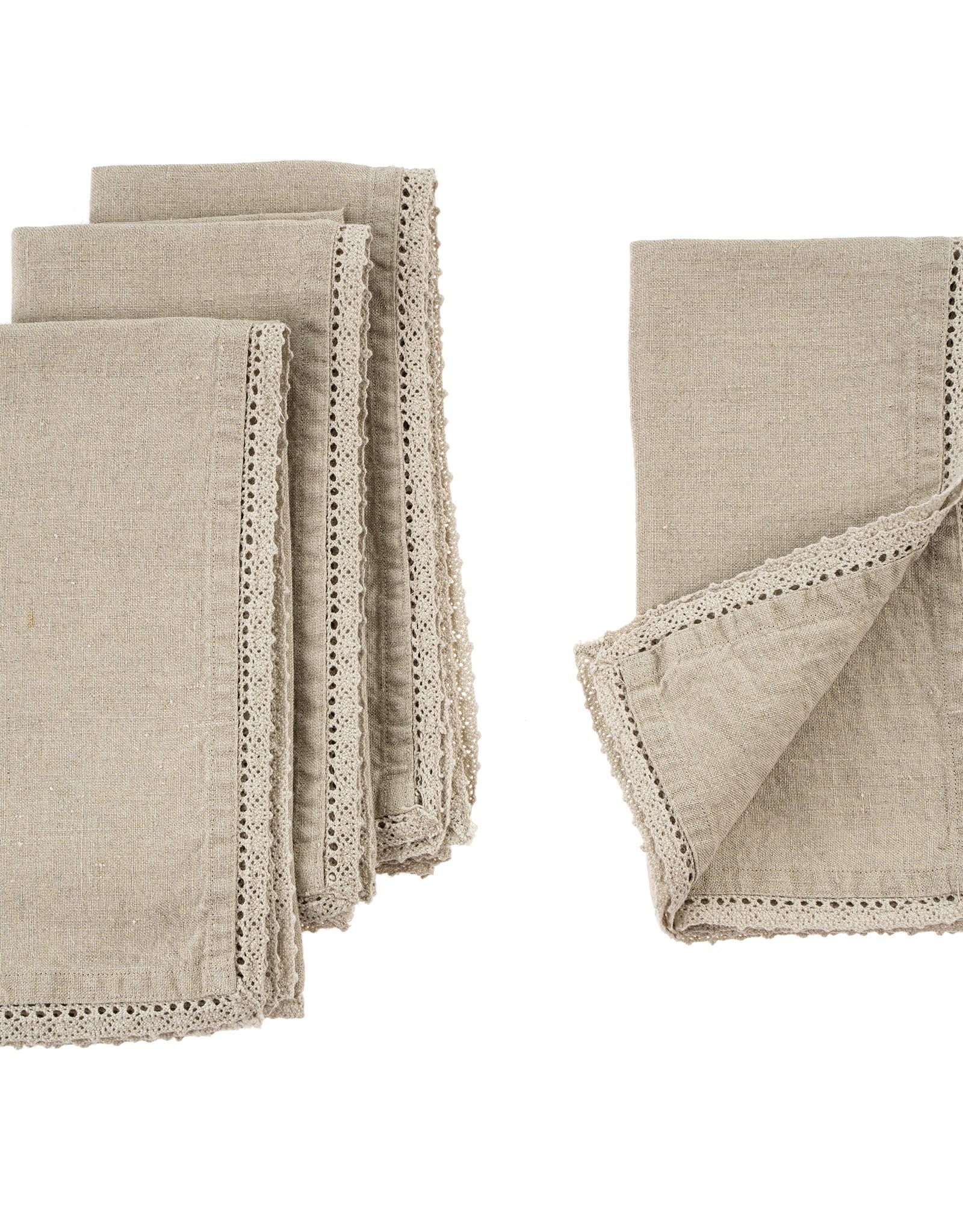 Eliza Lace Linen Napkins S/4