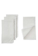 Fringe Linen Napkins S/4, White