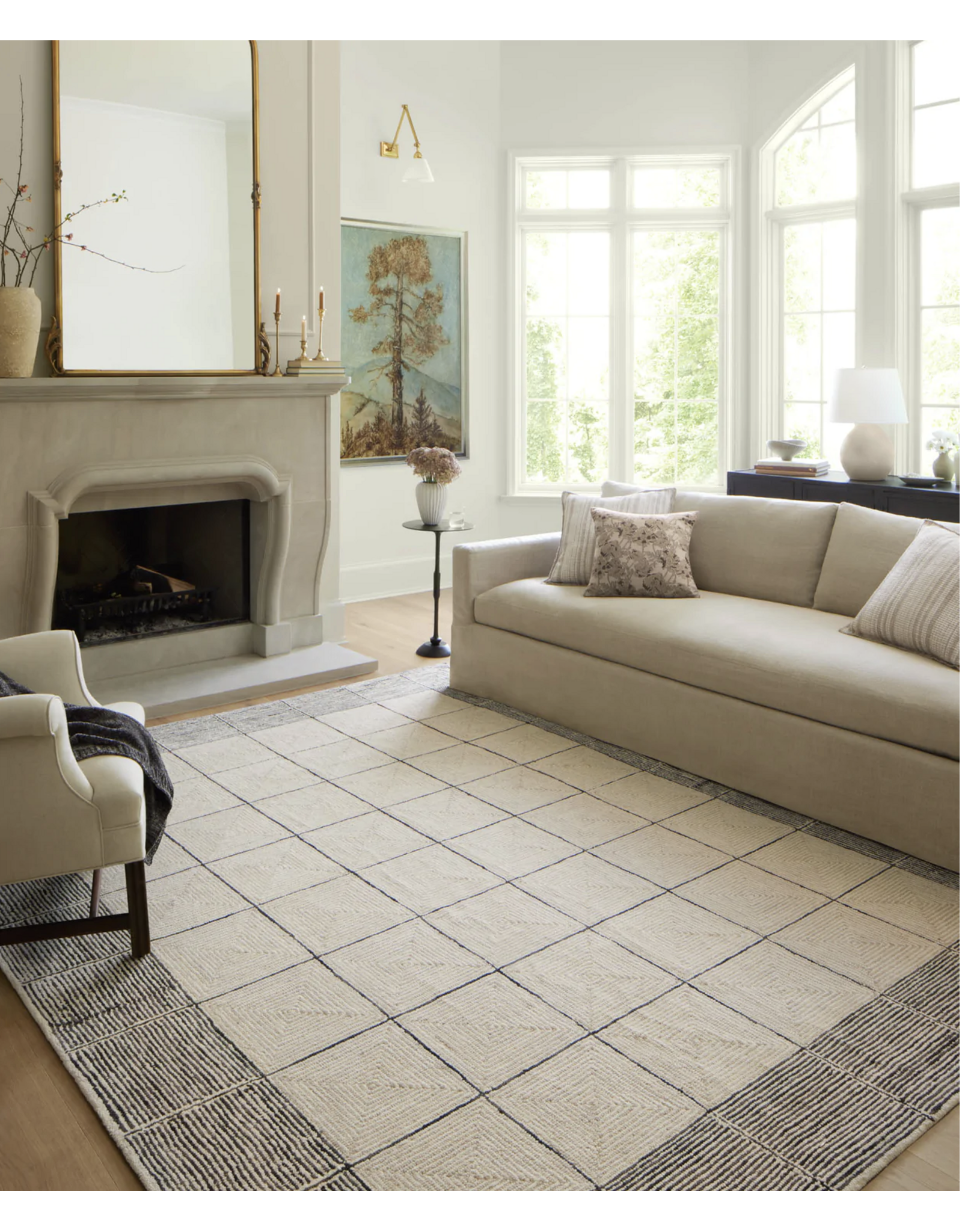 Chris Loves Julia x Loloi Francis Rug  FRA-02 Cream / Black